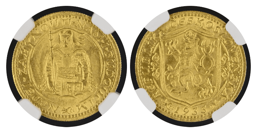 【MS66】1933年 チェコスロバキア  1ダカット金貨