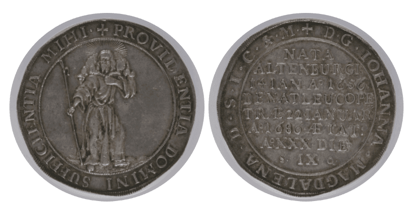【MS62】1686年 神聖ローマ帝国 ドイツ ザクセン選帝侯領 ヨハン・アドルフ1世 1ターラー銀貨