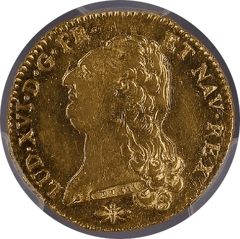 【MS63】1786年D フランス ルイ16世 2ルイドール金貨(表)