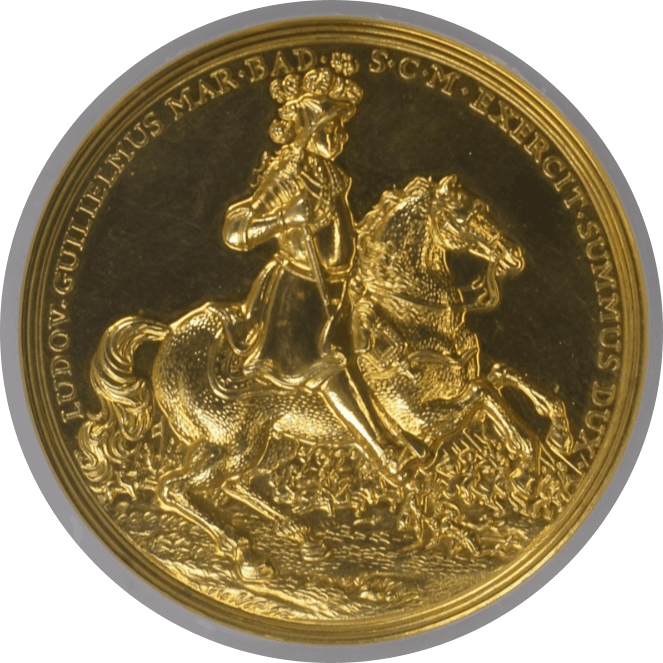 【MS63 PL】1955年 ドイツ  バーデン ルートヴィッヒ・ヴィルヘルム 生誕300年記念金メダル(表)