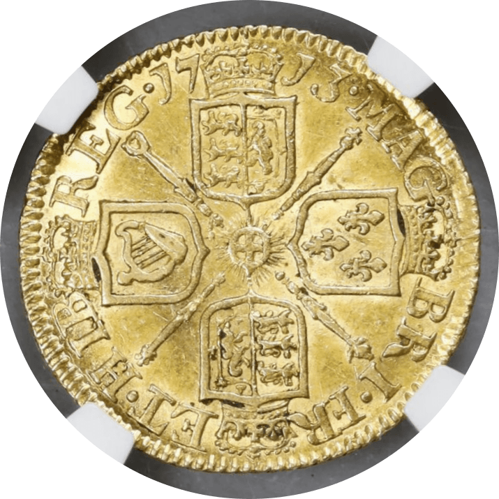 【AU58】1713年 イギリス  アン女王 1/2ギニー金貨(裏)
