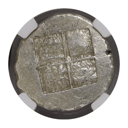 【AU★5/5 4/5】紀元前470年?430年 古代マケドニア アカントス テトラドラクマ銀貨(裏)