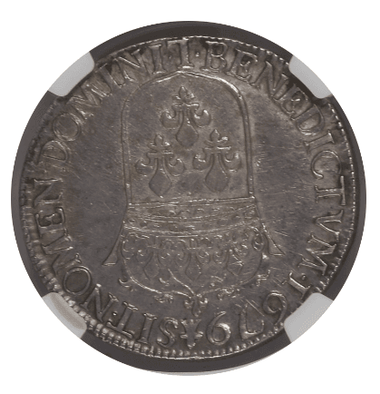 【XF45】1679年 フランス ルイ14世 エキュ銀貨(裏)