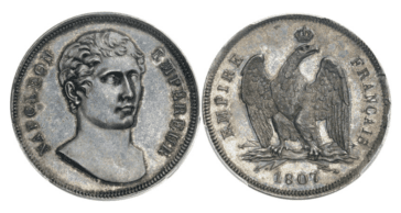 【SP63】1807年 フランス ナポレオン1世  試鋳貨 100フラン銀貨