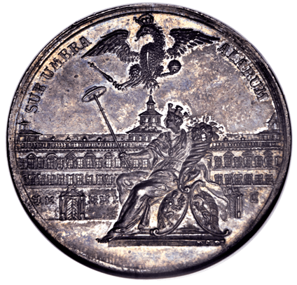 【MS64】1688年 神聖ローマ帝国 ドイツ ニュルンベルク 市庁舎 都市景観 ターラー銀貨 ミレニアコレクション(表)