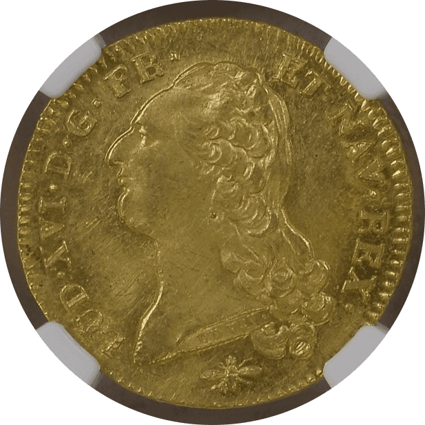 【MS62】1786年 フランス  ルイ16世 2ルイドール 金貨(表)