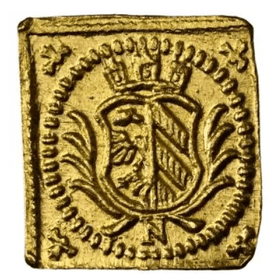 【MS66】1700年 神聖ローマ帝国 ドイツ ニュルンベルク 角ラムダカット 1/8ダカット金貨(裏)