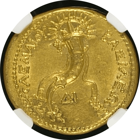【Ch AU 5/5 4/5 FineStyle】紀元前246〜222年 古代エジプト プトレマイオス朝 プトレマイオス3世 オクタドラクマ金貨(裏)
