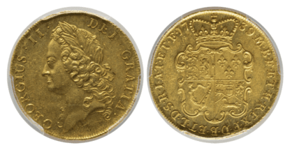 【MS62】1739年 イギリス ジョージ2世 2ギニー金貨(表)