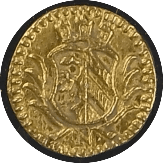 【MS64】1700年 神聖ローマ帝国 ドイツ ニュルンベルク ラムダカット 1/16ダカット金貨(裏)