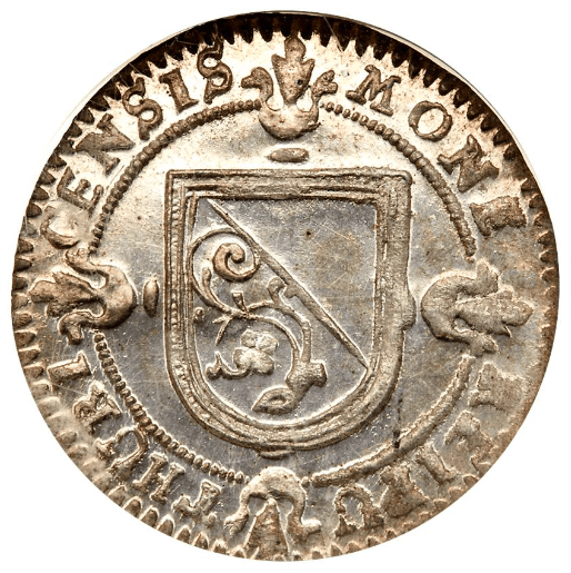 【MS66】1751年 スイス チューリッヒ 1シリング 銀貨(表)