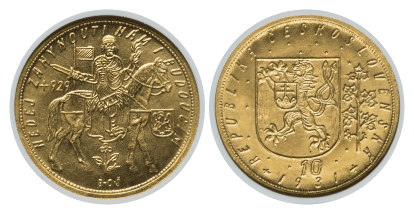 【MS64】1931年  チェコスロバキア 10ダカット金貨