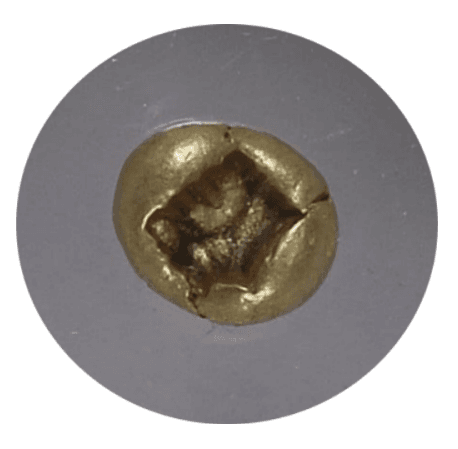 【AU 5/5 4/5】紀元前650年?600年 古代ギリシア イオニア 1/12 スターテル 琥珀金（エレクトラム）貨(裏)
