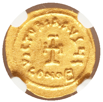 【MS 5/5 4/5】610年?641年 ビザンツ帝国（東ローマ帝国） ヘラクレイオス1世 トレミシス金貨(裏)