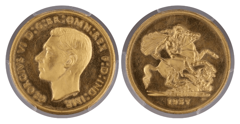 【 PR63CAMEO〜PR64CAMEO】1937年 イギリス ジョージ6世 プルーフ金貨4枚セット