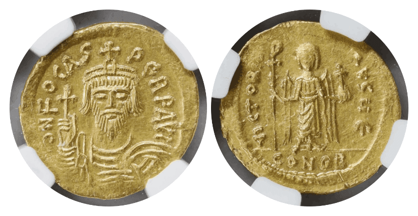 【MS 4/5 2/5】602年〜610年 ビザンツ帝国（東ローマ帝国）フォカス皇帝 ソリダス金貨