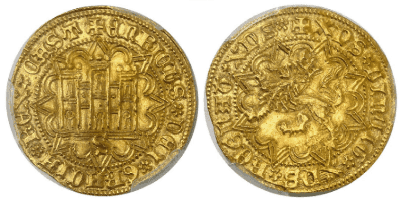 【MS63】1454年〜1474年 カスティーリャ王国（スペイン王国）エンリケ 4 世 カステリャーノ金貨