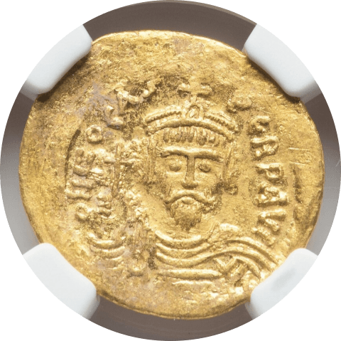 【AU 4/5 3/5】602年?610年 ビザンツ帝国 フォカス皇帝 ソリダス金貨(表)