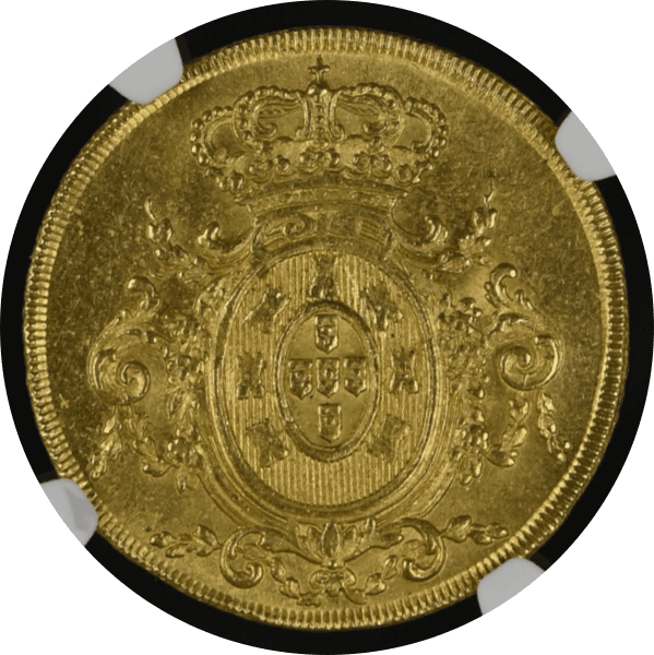 【MS64】1808年 ポルトガル ジョアン6世  1ぺカ（6400レイス） 金貨(裏)