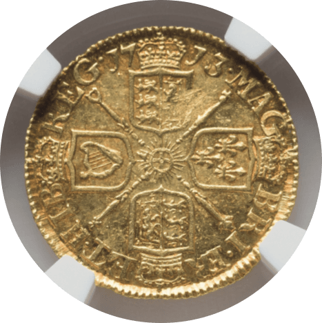 【MS62】1713年 イギリス  アン女王 1/2ギニー金貨(裏)