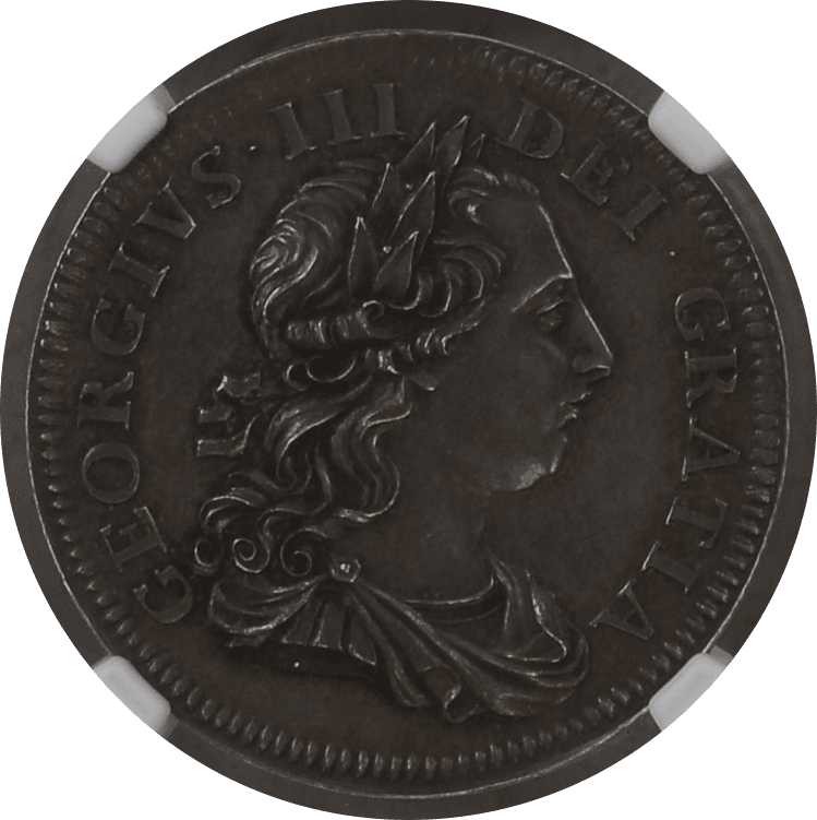 【PF64】1764年 イギリス ジョージ3世 試鋳貨 シリング銀貨(表)