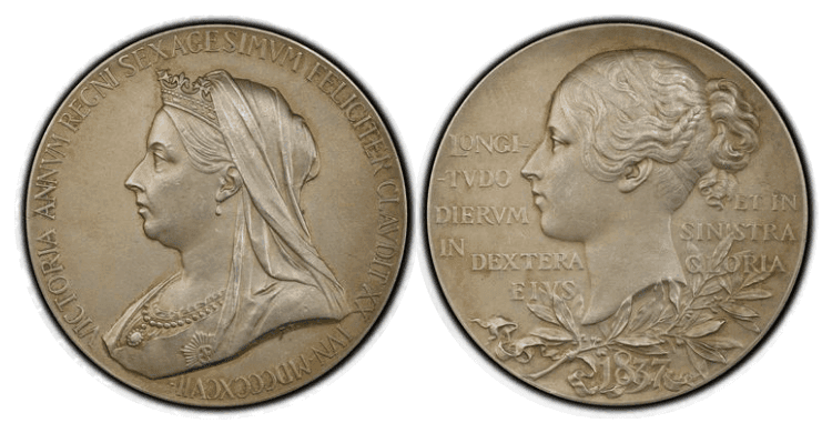 【SP62】1897年 ヴィクトリア女王 即位60周年記念 マット 大型銀メダル