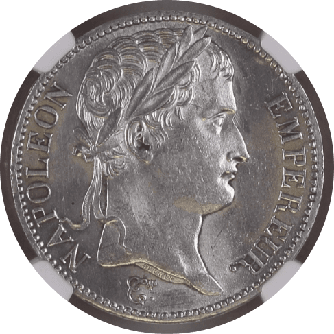 【MS62】1811年 フランス  第一帝政 ナポレオン1世 5フラン銀貨(表)
