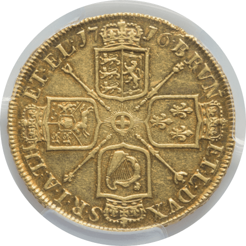 【AU55】1716年 イギリス ジョージ1世 5ギニー金貨(裏)