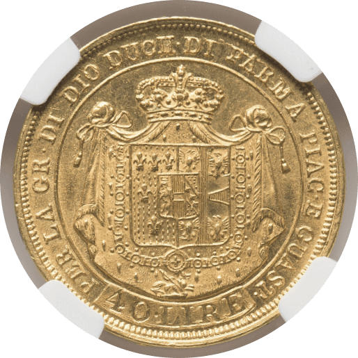 【MS61】1815年 イタリア パルマ マリー・ルイーズ  40リラ金貨(裏)