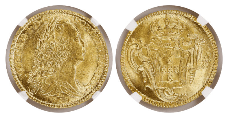 【MS64】1757年 ポルトガル領ブラジル  ジョゼ1世 6400レイス 金貨
