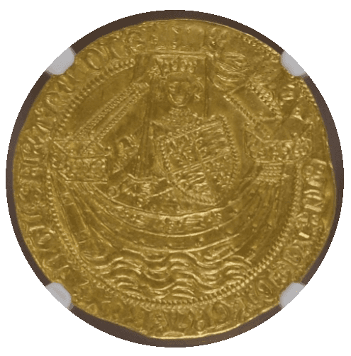 【MS64】1422年〜30年 イギリス ヘンリー6世 ノーブル金貨(表)