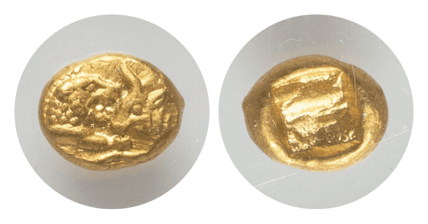【AU 5/5-4/5】紀元前561年?546年 古代リディア王国 クロイソス王 1/12スターテル金貨