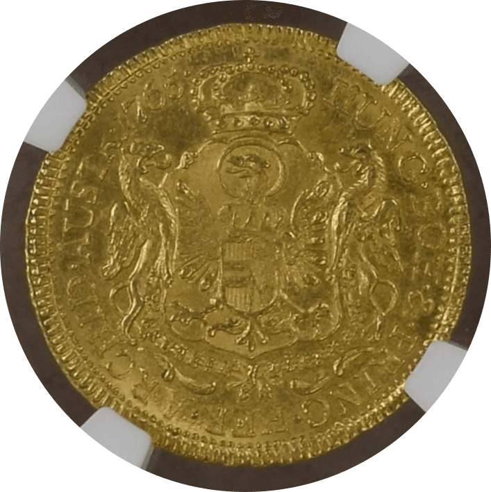 【MS63】1765年 神聖ローマ帝国 オーストリア ヨーゼフ2世 1ダカット金貨(裏)