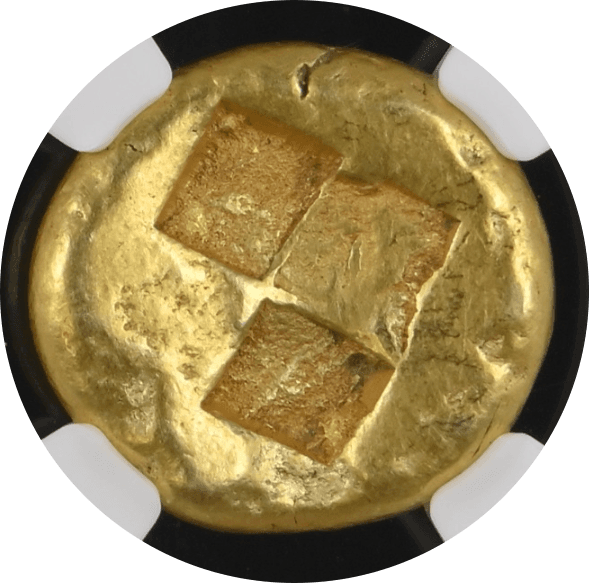【Ch VF 5/5 3/5】紀元前500年?450年 古代ギリシア ミュシア ランプサコス スターテル金貨(裏)