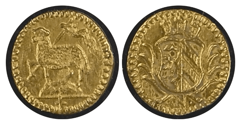 【MS64】1700年 神聖ローマ帝国 ドイツ ニュルンベルク ラムダカット 1/16ダカット金貨