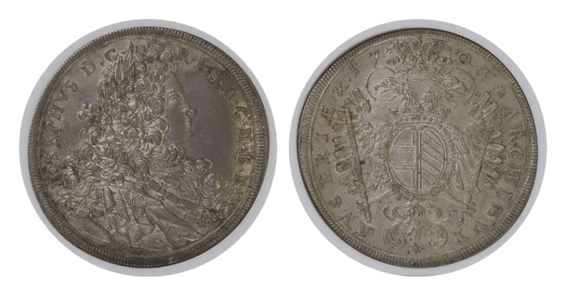 【MS63】1705年 神聖ローマ帝国 オーストリア ヨーゼフ1世 ターラー銀貨