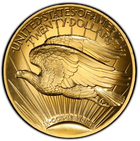 【MS70PL】2009年 アメリカ ウルトラハイレリーフ 20ドル金貨(裏)