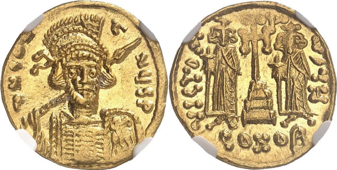 【MS 4/5 4/5】668年?685年 ビザンツ帝国(東ローマ帝国)コンスタンティノス4世 ソリダス金貨