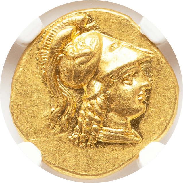 【Ch AU 5/5 3/5】紀元前336年〜323年 古代マケドニア王国 アレキサンダー3世 スターテル金貨(表)