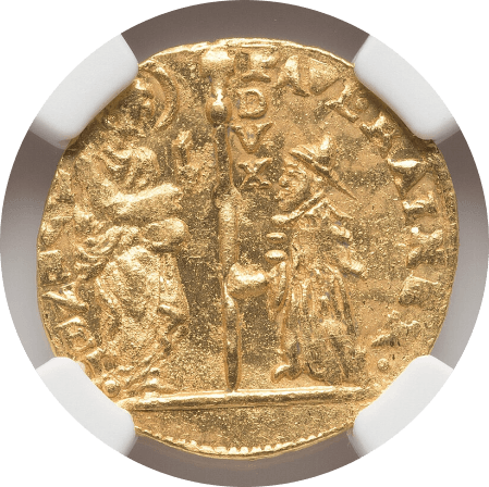 【MS62】1779年?1789年 イタリア ヴェネツィア パオロ・レーニア ゼッキーノ金貨(表)