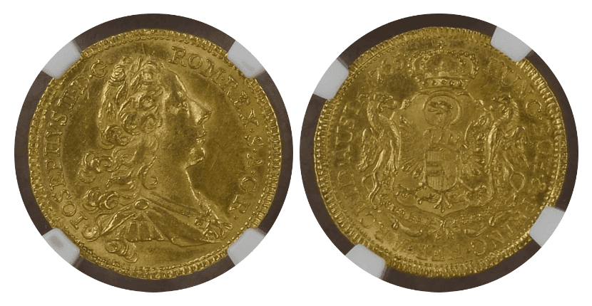 【MS63】1765年 神聖ローマ帝国 オーストリア ヨーゼフ2世 1ダカット金貨