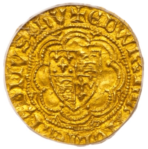 【MS65】1361年 イギリス エドワード3世 1/4ノーブル金貨(表)