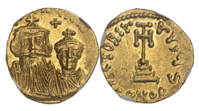【MS 3/5-4/5】654年?668年 ビザンツ帝国 コンスタンス2世 コンスタンティヌス4世 ソリダス 金貨