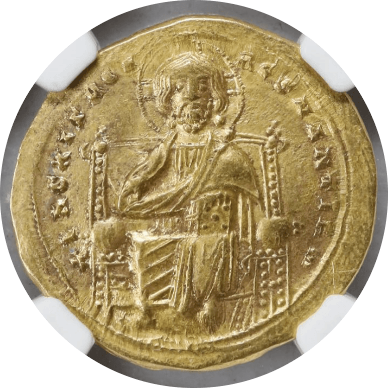 【AU 5/5 3/5】1028年〜1034年 ビザンツ帝国(東ローマ帝国)ロマノス3世 ヒスタメノン・ノミスマ金貨(表)