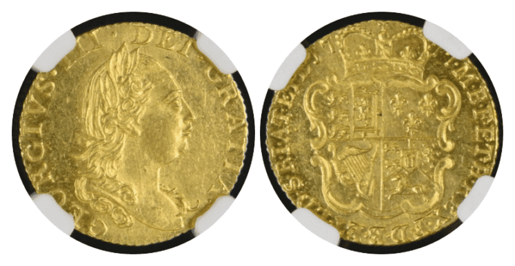 【MS62】1777年 イギリス ジョージ3世 1/2ギニー金貨