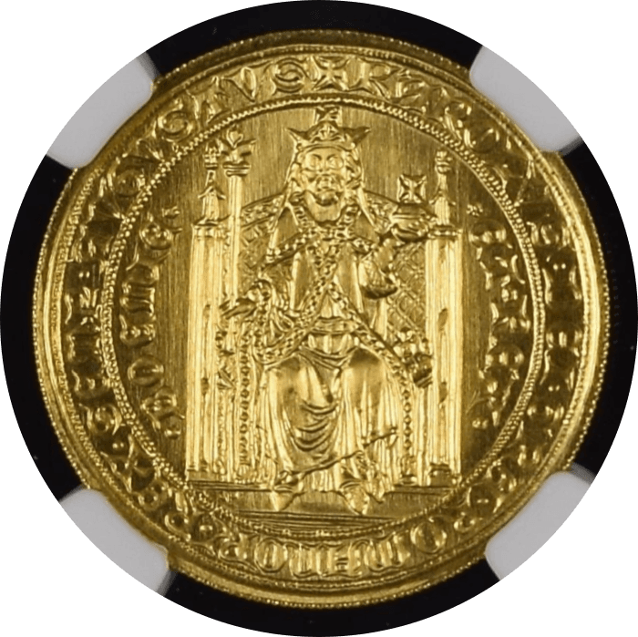 【MS67】1978年 チェコスロバキア カール4世 没後600年記念 2ダカット金貨(表)