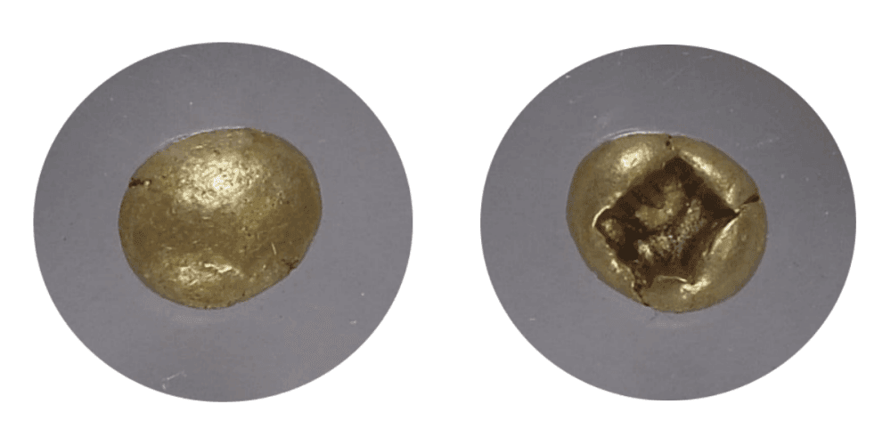 【AU 5/5 4/5】紀元前650年?600年 古代ギリシア イオニア 1/12 スターテル 琥珀金(エレクトラム)貨