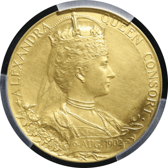 【SP62】1902年 イギリス エドワード7世 戴冠記念 金メダル(裏)