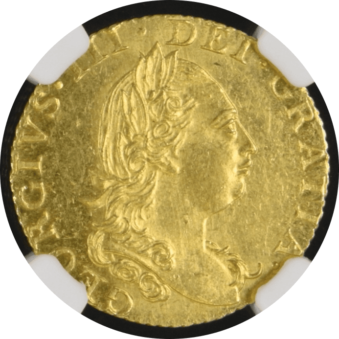 【MS62】1777年 イギリス ジョージ3世 1/2ギニー金貨(表)