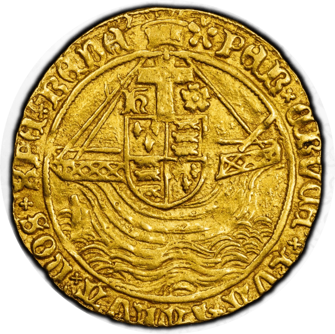 【AU55】1495年〜1498年 イギリス ヘンリー7世 エンジェル金貨(裏)